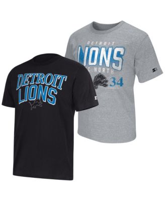 Men's 2-pack Black/Gray Detroit Lions Throwback Logo T-Shirt