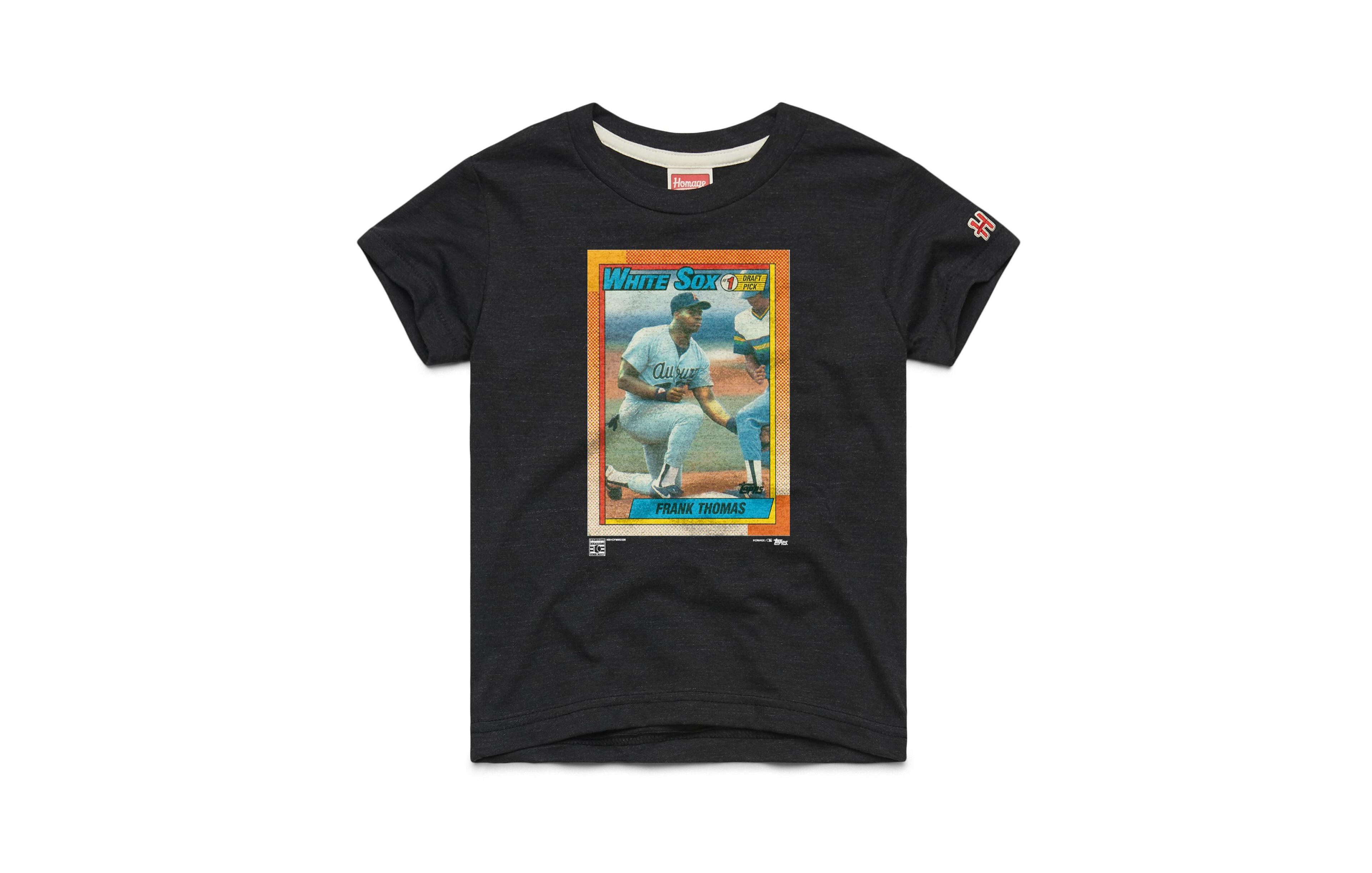 Homage Big Boys and Girls Frank Thomas Charcoal Chicago White Sox Topps Baseball Card Tri-Blend T-Shirt