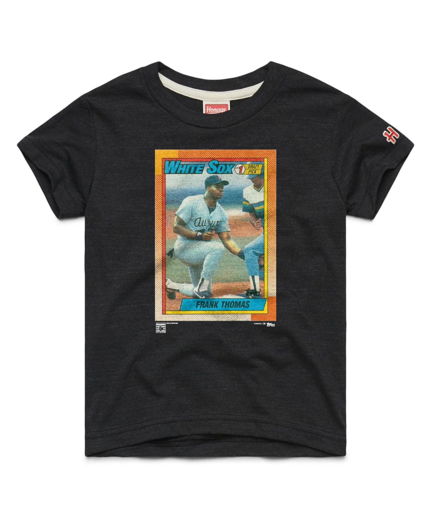 Big Boys and Girls Frank Thomas Charcoal Chicago White Sox Topps Baseball Card Tri-Blend T-Shirt
