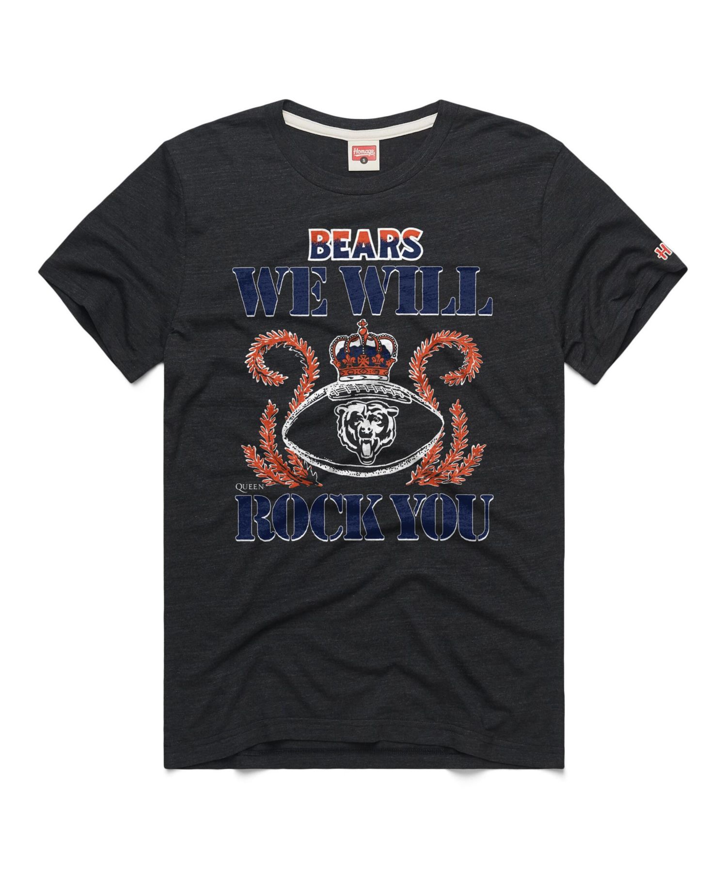 Men's and Women's Charcoal Chicago Bears 2026 NFL Schedule Queen Tri-Blend T-Shirt