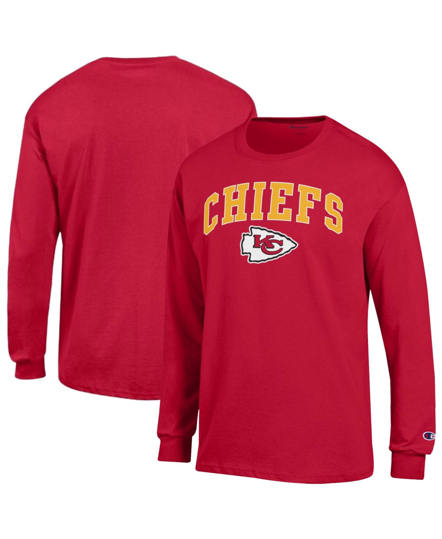 Men's Red Kansas City Chiefs Arch Over Logo Long Sleeve T-Shirt