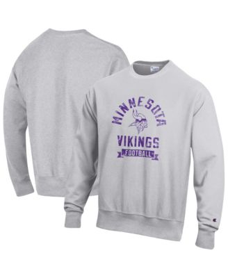 Men's Heather Gray Minnesota Vikings Reverse Weave Fleece Pullover Sweatshirt