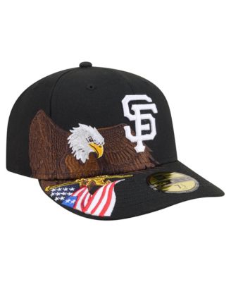 Men's Black San Francisco Giants Americana Bald Eagle Pre-Curved 59FIFTY Fitted Hat