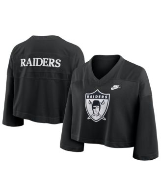 Women's Black Las Vegas Raiders Rewind Cropped Mesh Dri-FIT Fashion Jersey