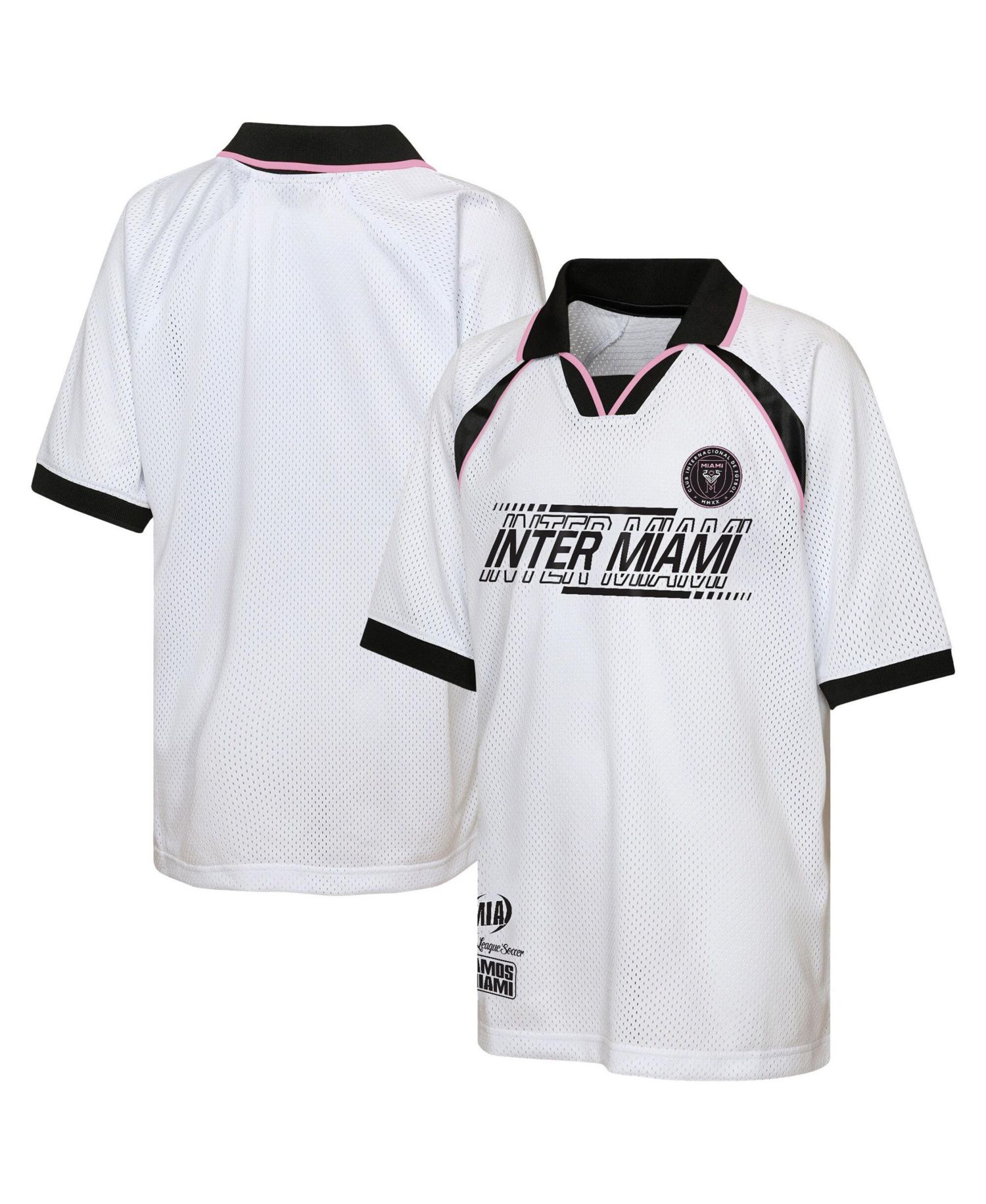 Big Boys and Girls White Inter Miami CF Mesh Raglan T-Shirt