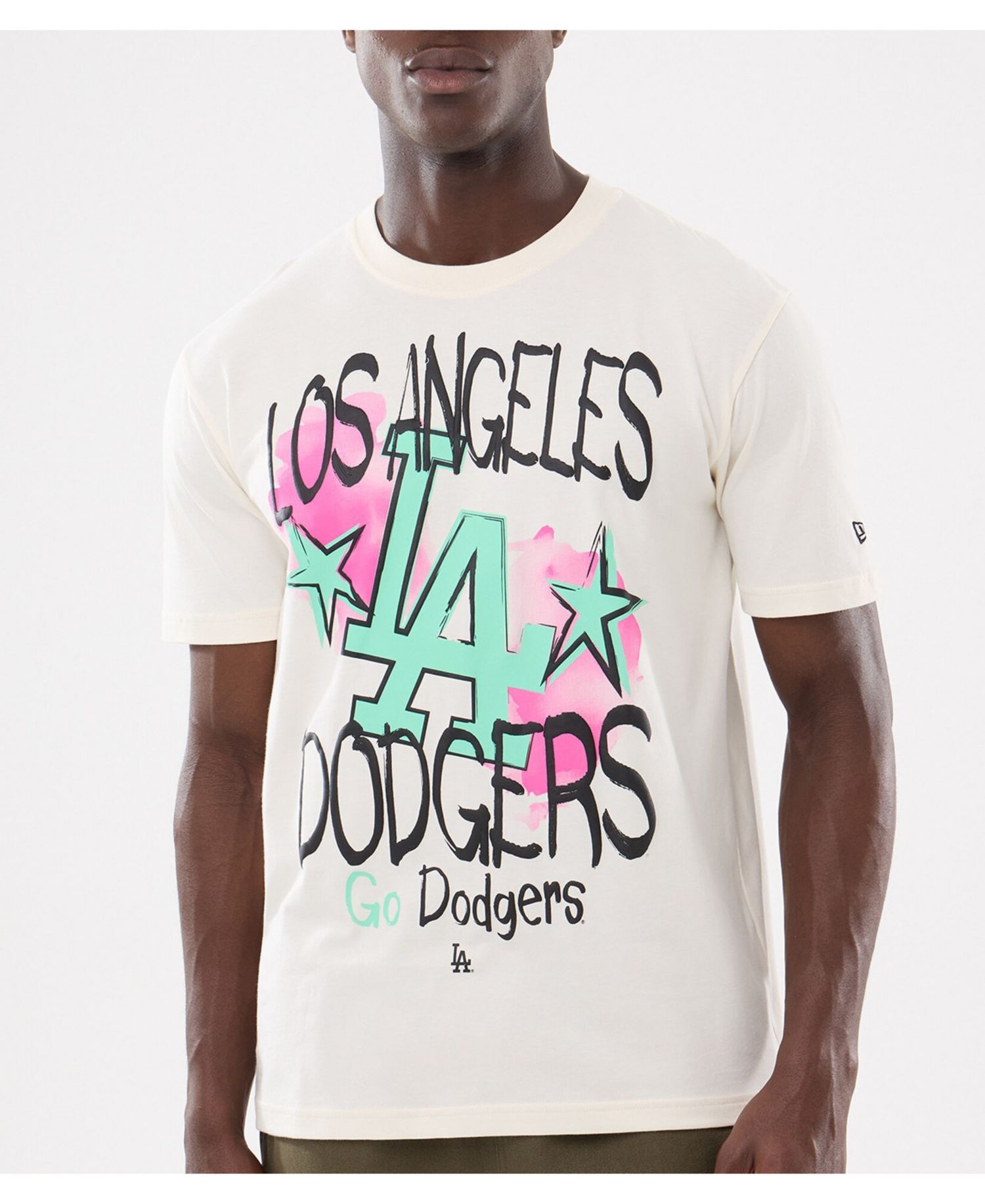 Men's Cream Los Angeles Dodgers Lifestyle Punk Core T-Shirt