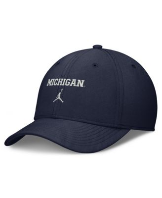 Men's Navy Michigan Wolverines Rise On-Field SwooshFlex Dri-FIT Flex Hat