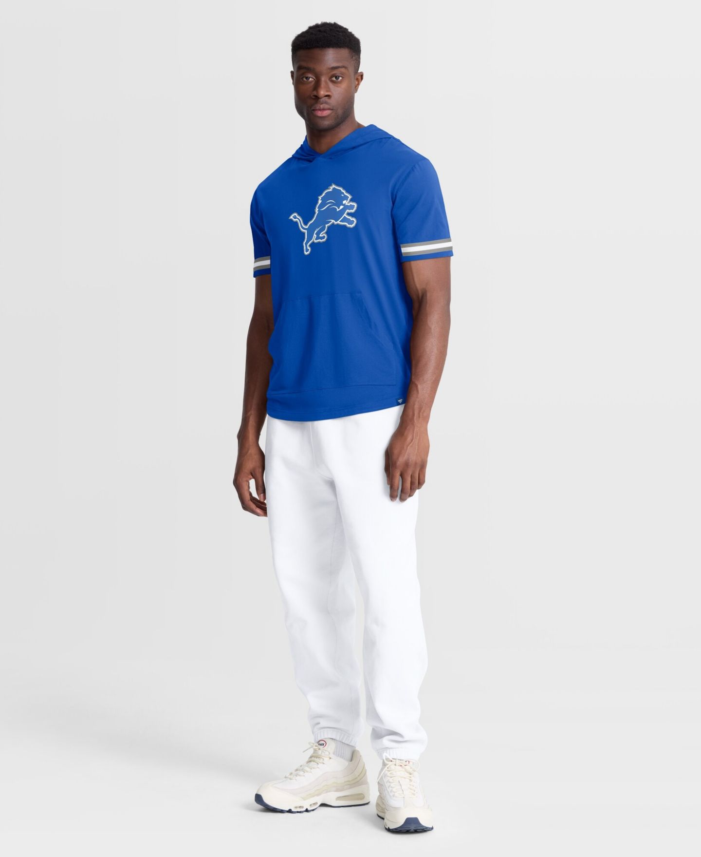 Мужская футболка Fanatics Blue Detroit Lions Optimal Play Short Sleeve Hooded — фото 4