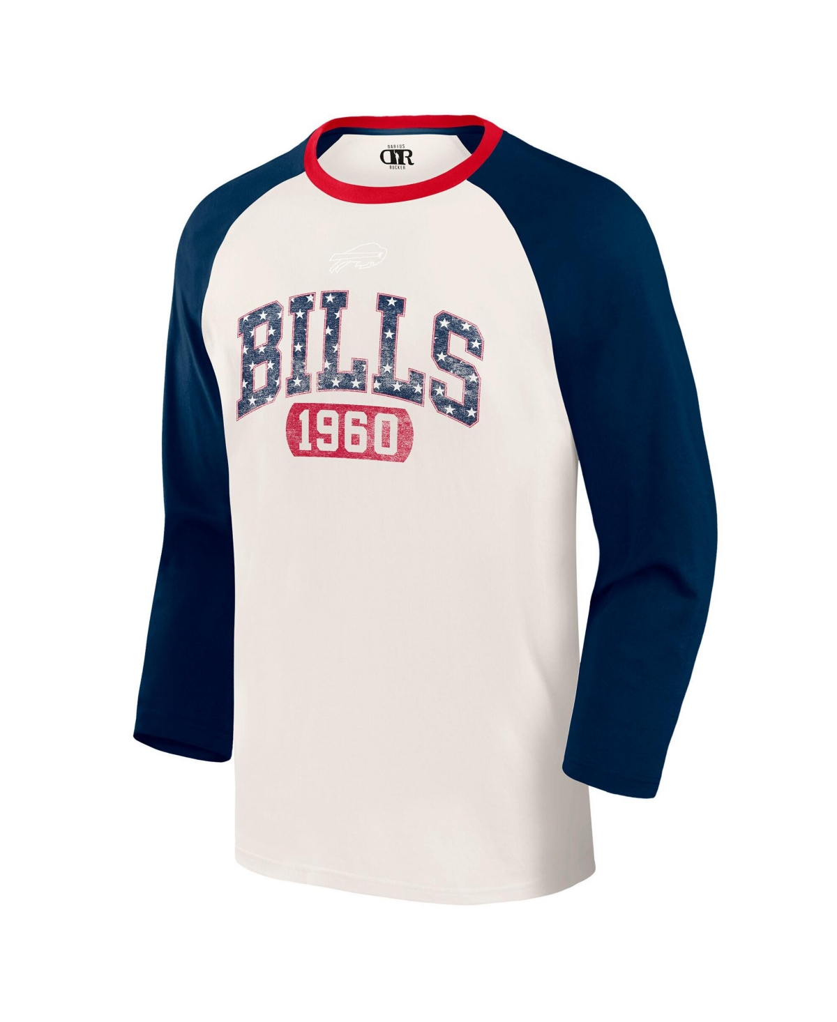 Darius Rucker Collection by Fanatics Men's White/Navy Buffalo Bills Americana 3/4 Sleeve Raglan T-Shirt
