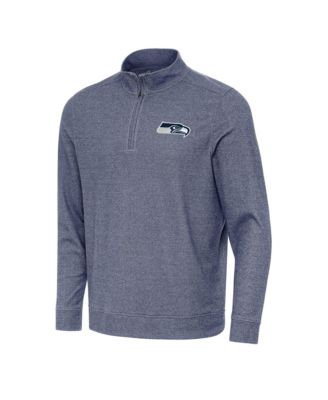 Men's Heather Navy Seattle Seahawks Subtle Quarter-Zip
