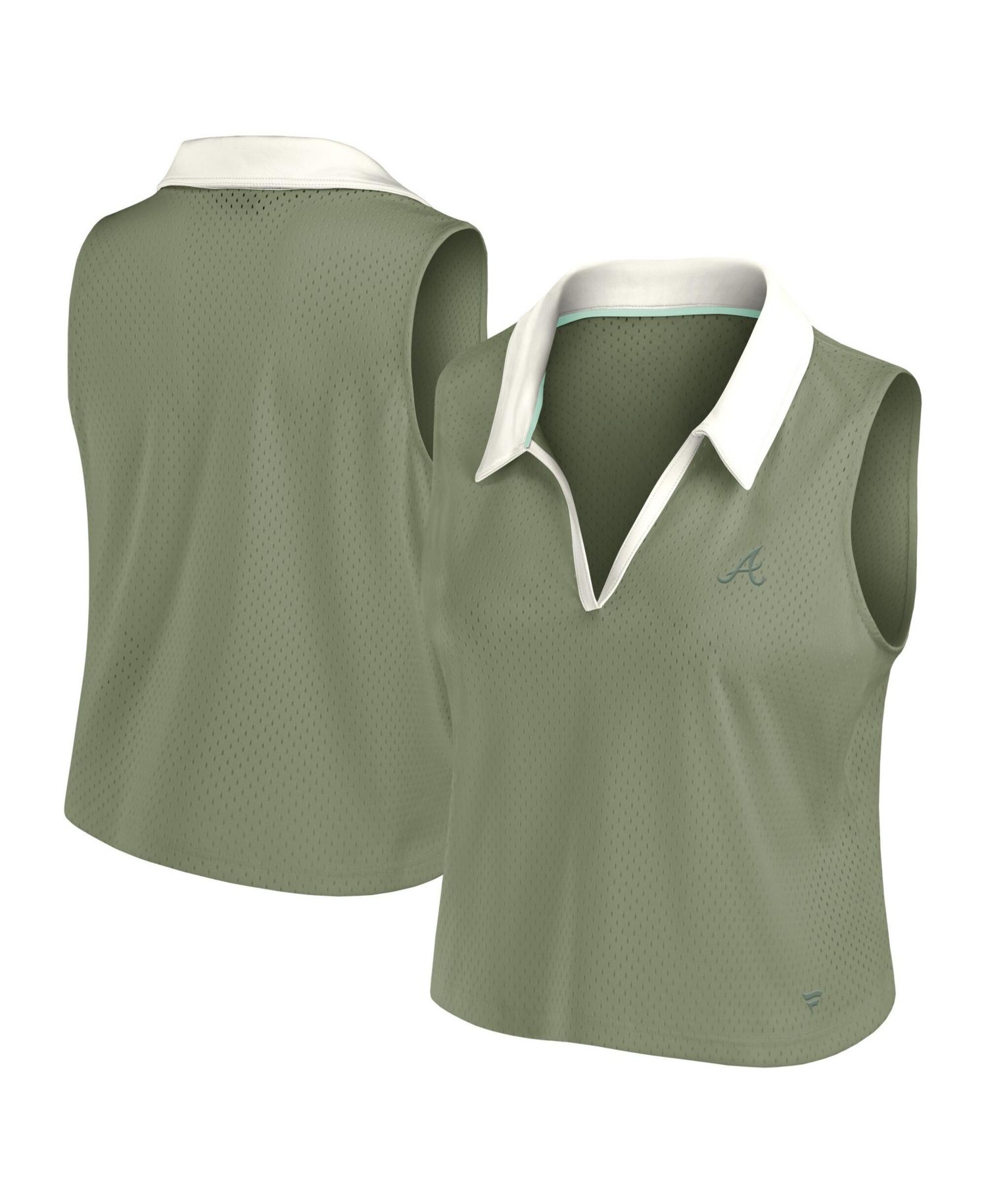Women's Olive Atlanta Braves Studio Wellness V-Neck Tank Top