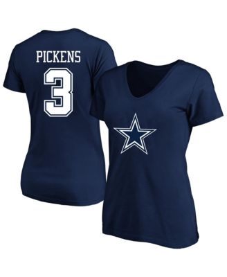 Women's George Pickens Navy Dallas Cowboys Plus Size Name & Number V-Neck T-Shirt