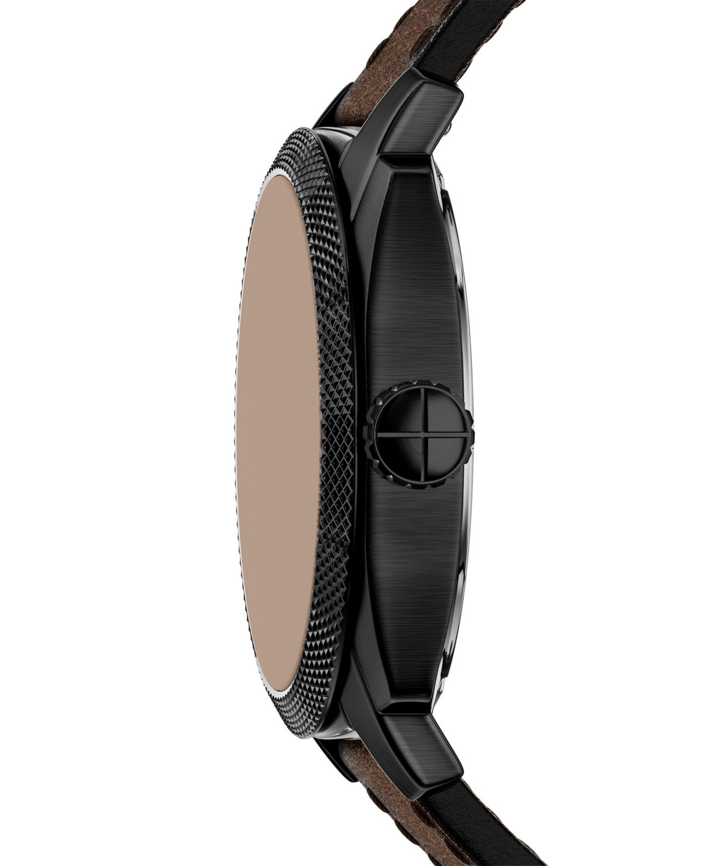 Мужские часы Fossil Machine Three-Hand Date Brown Leather Watch 41mm — фото 3