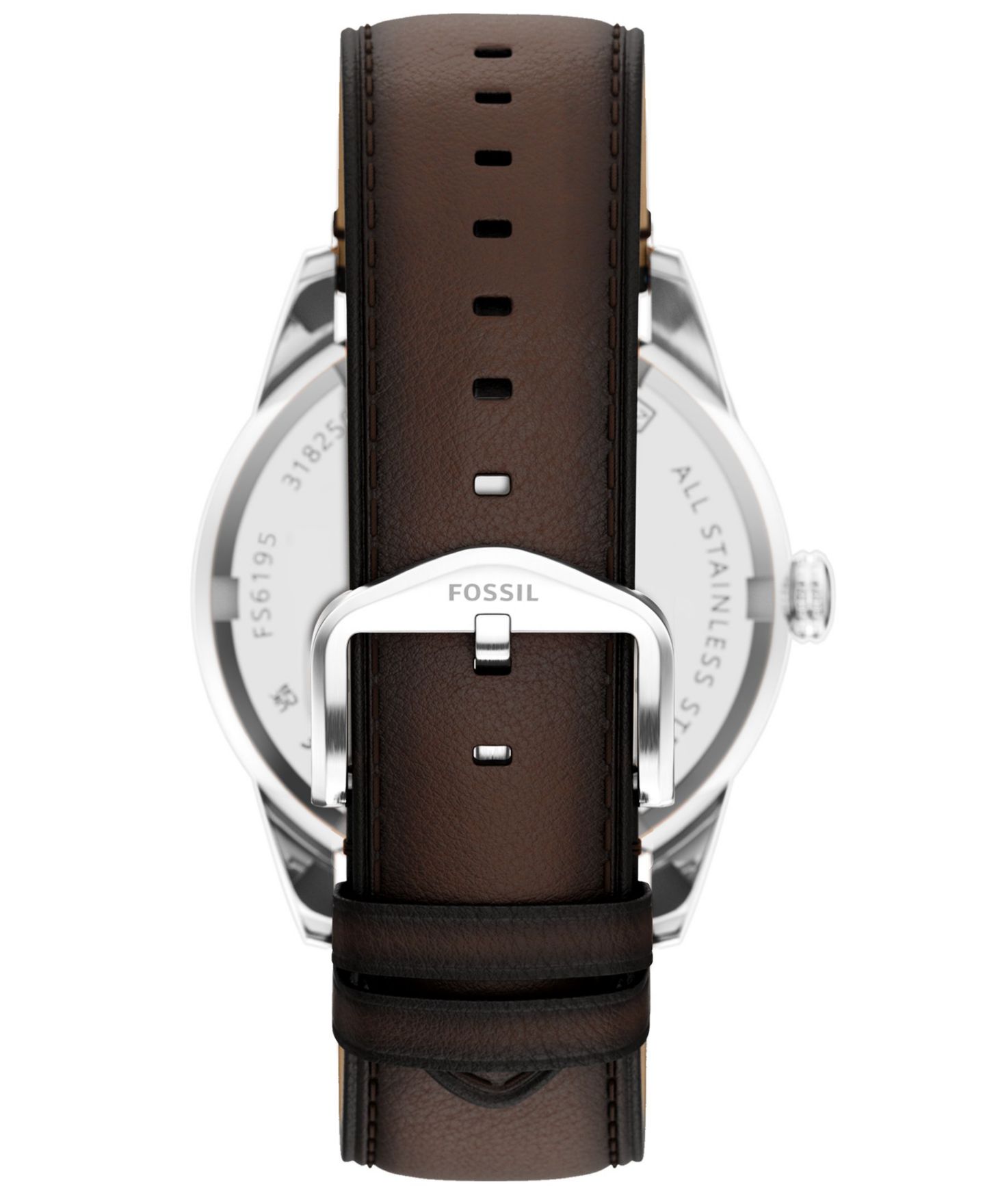 Мужские часы Fossil Pearson Multi-Function Brown Leather Watch 42mm — фото 2