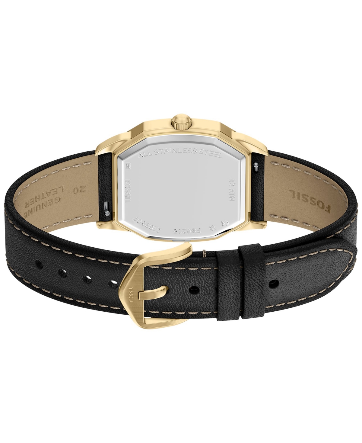 Fossil Men's Harlow Three-Hand Black Leather Watch 33mm
