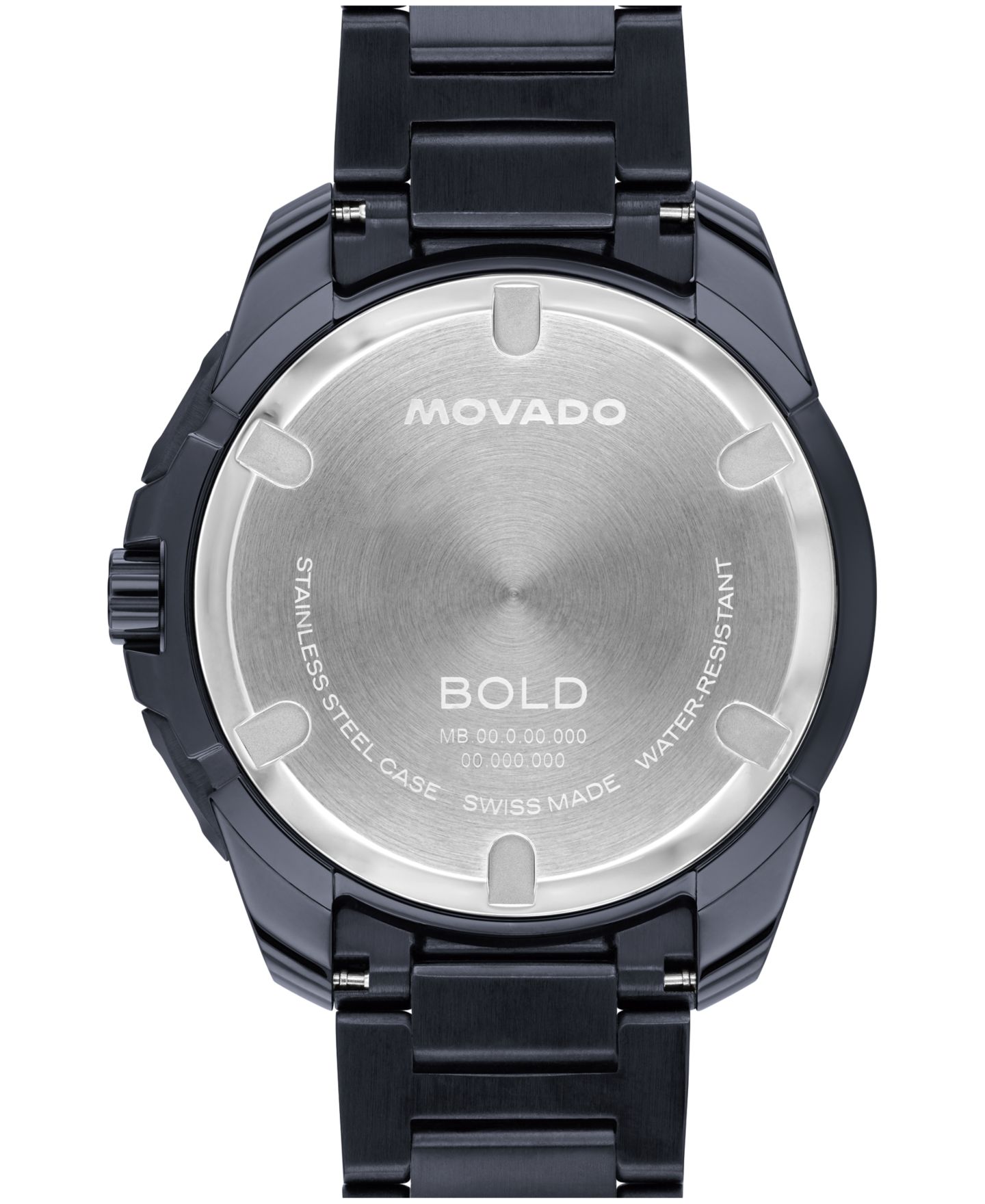 Мужские часы Movado Bold Verso S Swiss Quartz Chrono Ionic Plated Dark Blue Stainless Steel Watch 44mm — фото 3