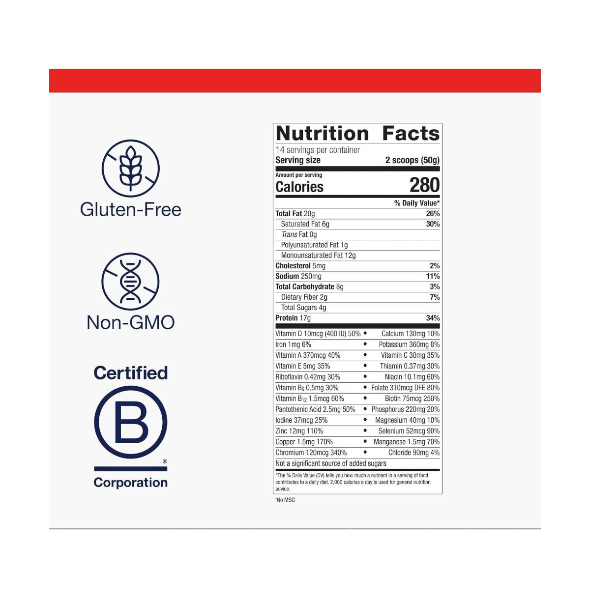 Metagenics Ketogenic Shake Keto Protein Powder Low Carb, Sugar Free