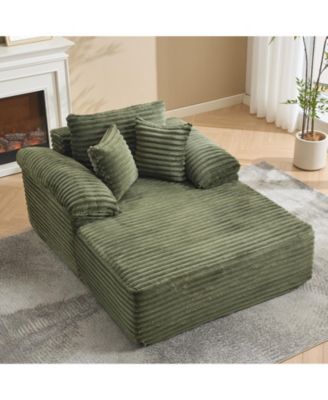 Corduroy Sleeper Sofa Bed Extra Large Indoor Chaise Lounge Soft Cloud Reading Chair Soft Flexible Lounger for Living Room
