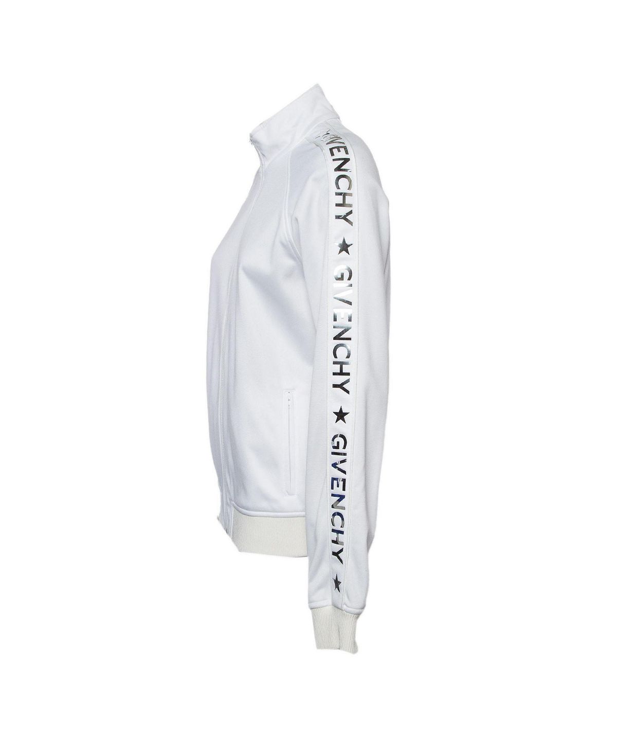 Pre-Owned Givenchy Women's Metallic Logo Print Jersey Jacket view 2 — MAYCSS fashion products