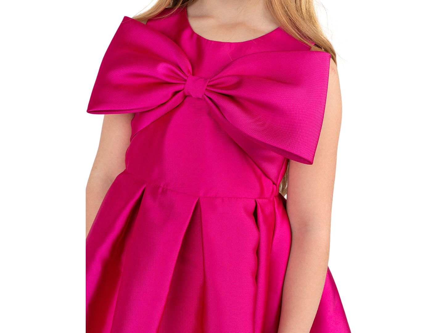 Платье Rare Editions Mikado Bow Bodice Pleated Dress для девочек, цвет: Ягодный — фото 2