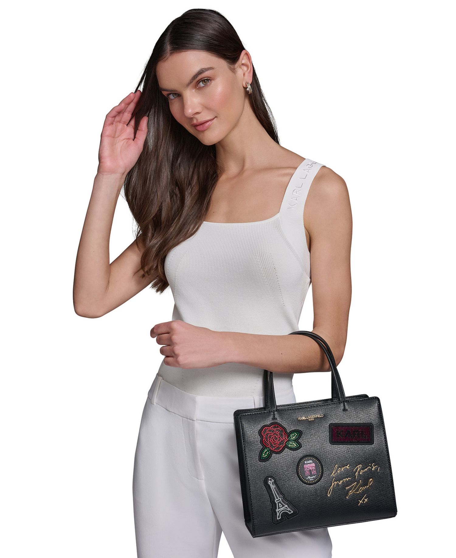 Maybelle Logo Print Small Satchel Handbag