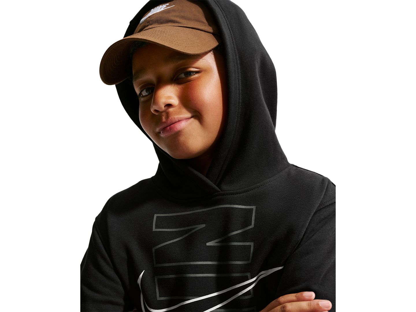 Худи Nike Sportswear Club Fleece Long-Sleeve для мальчиков, цвет: Чёрный — фото 4