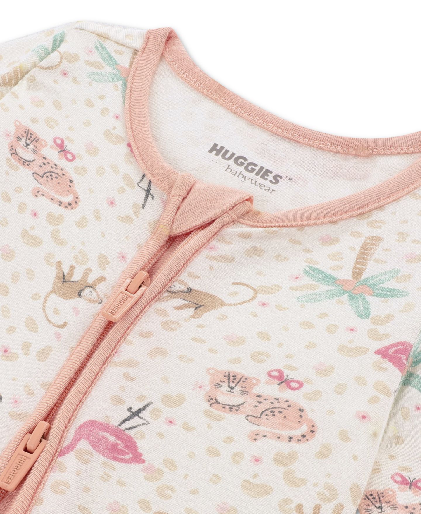 Детские вискозные комбинезоны Huggies для девочки с длинным рукавом, 2 шт, цвет: Коралловый розовый — фото 3