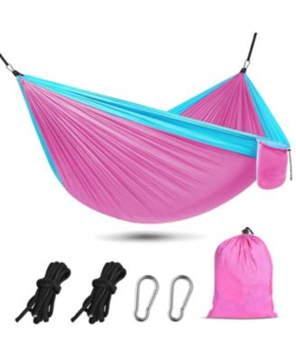  Portable Lightweight Camping Hammock With Tree Straps Carry Bag For Outdoor Travel