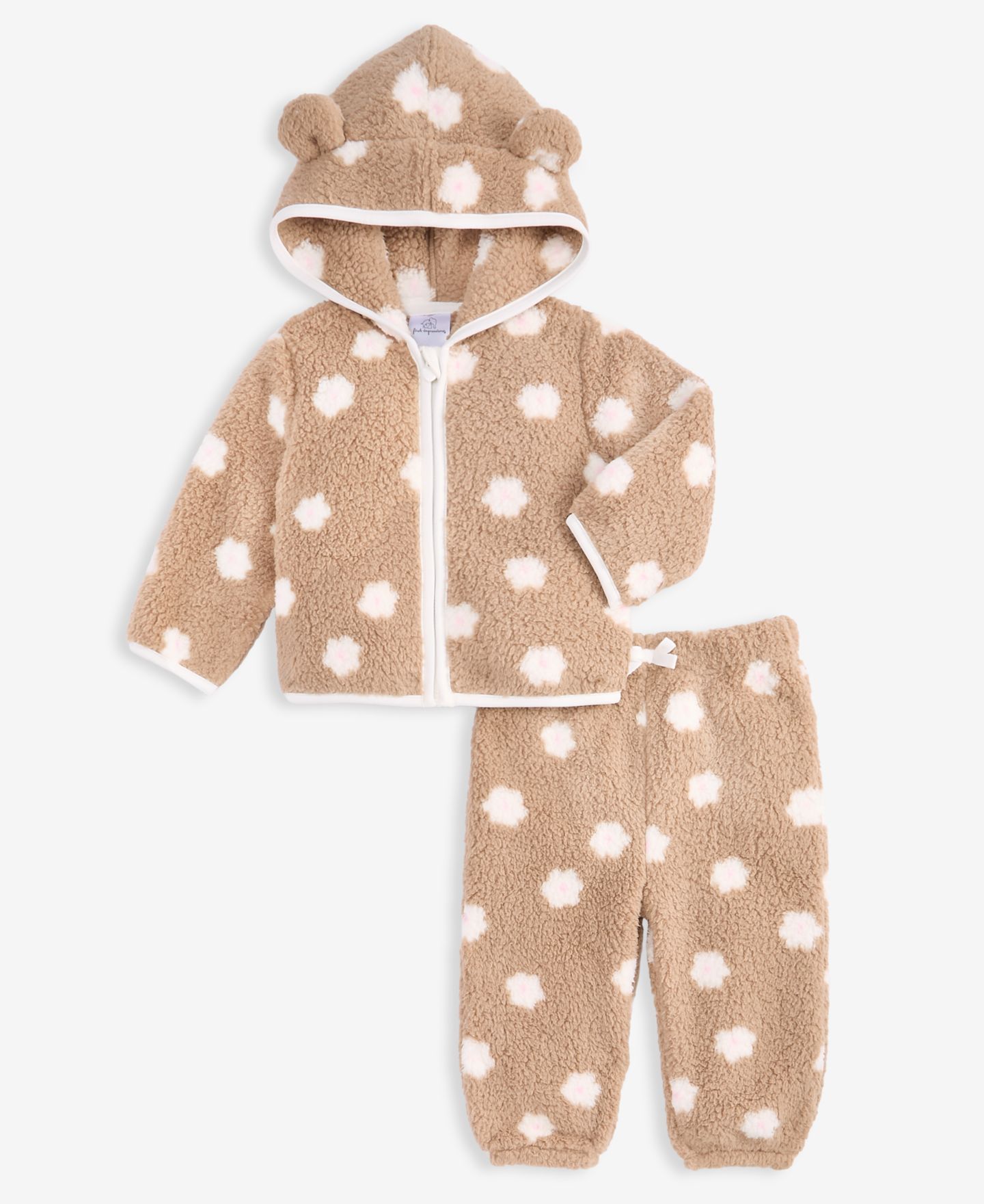 Комплект First Impressions Floral Sherpa Hooded Jacket and Pants, 2-Piece Set для девочек-малышей — фото 1