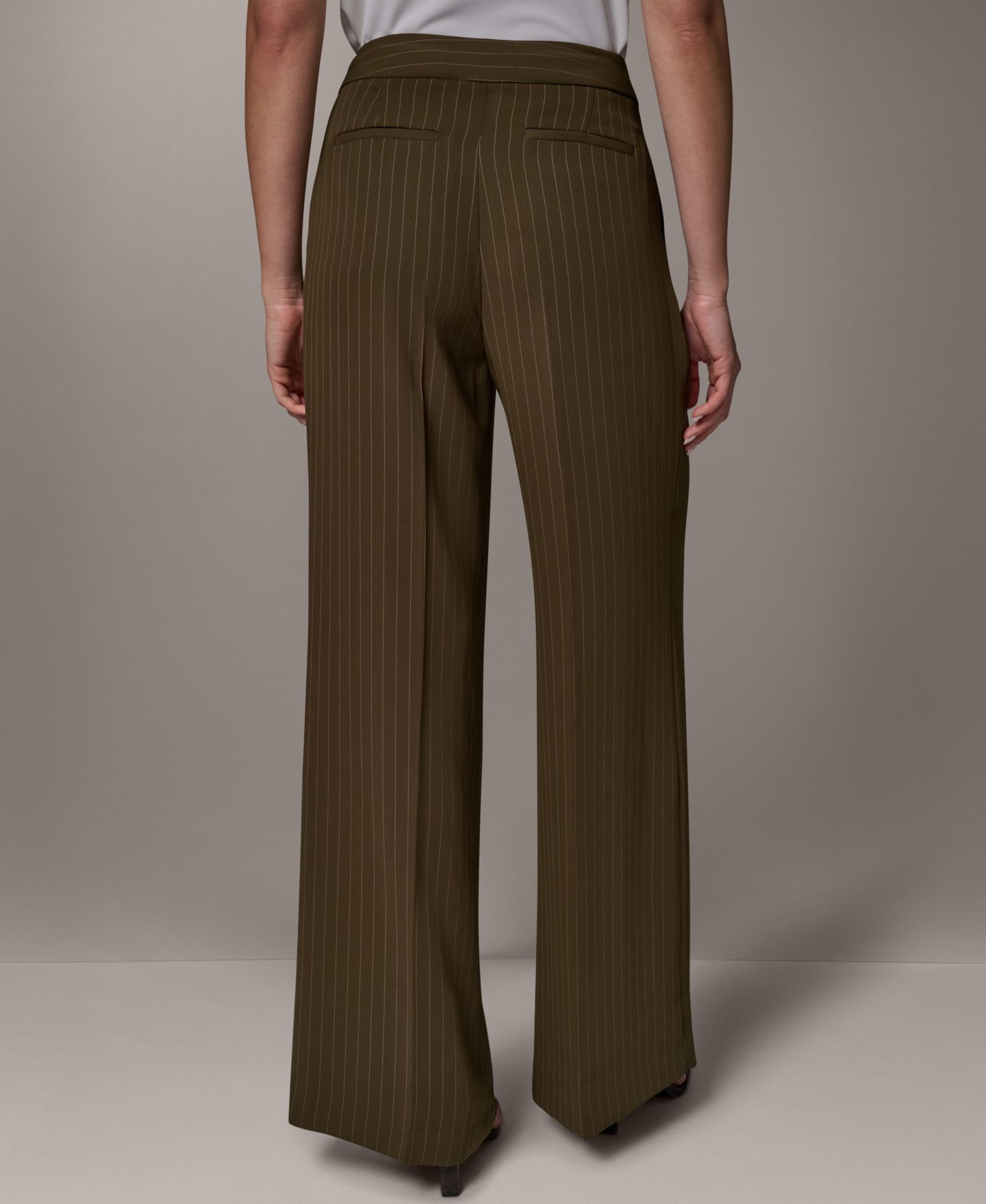 Женские брюки Donna Karan New York High-Rise Full-Length, цвет: Оливковый — фото 5