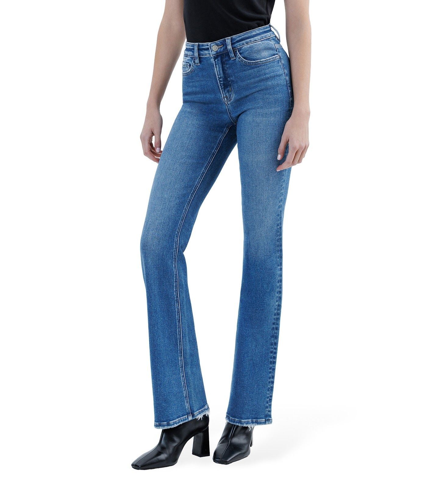 Женские джинсы Flying Monkey High Rise Full Length Bootcut, цвет: Синий, вариант 1 — фото 4