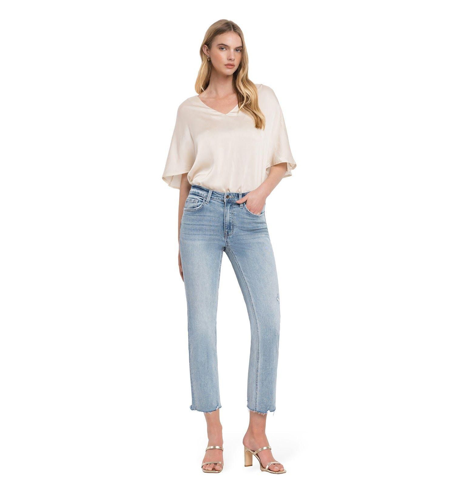 Women's High Rise Crop Straight Jeans