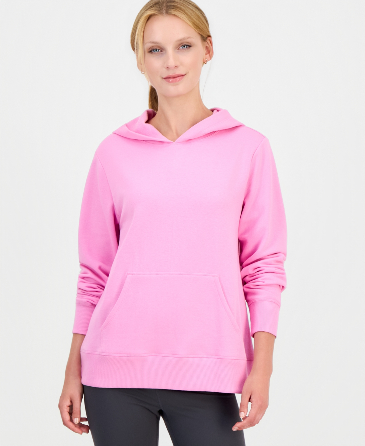 Id Ideology Women's Fleece Pullover Hoodie, Macy's Exclusive In Fuschia Petal