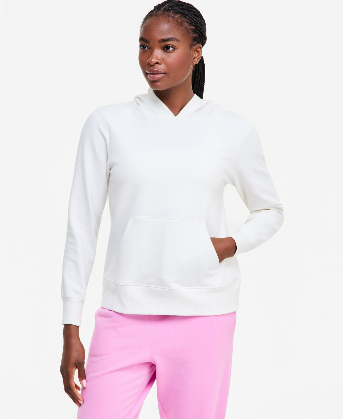 Id Ideology Women's Fleece Pullover Hoodie, Macy's Exclusive In Tofu