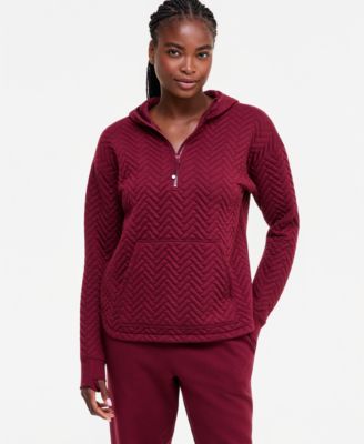 Women's Relaxed Quilted Quarter-Zip Hoodie
