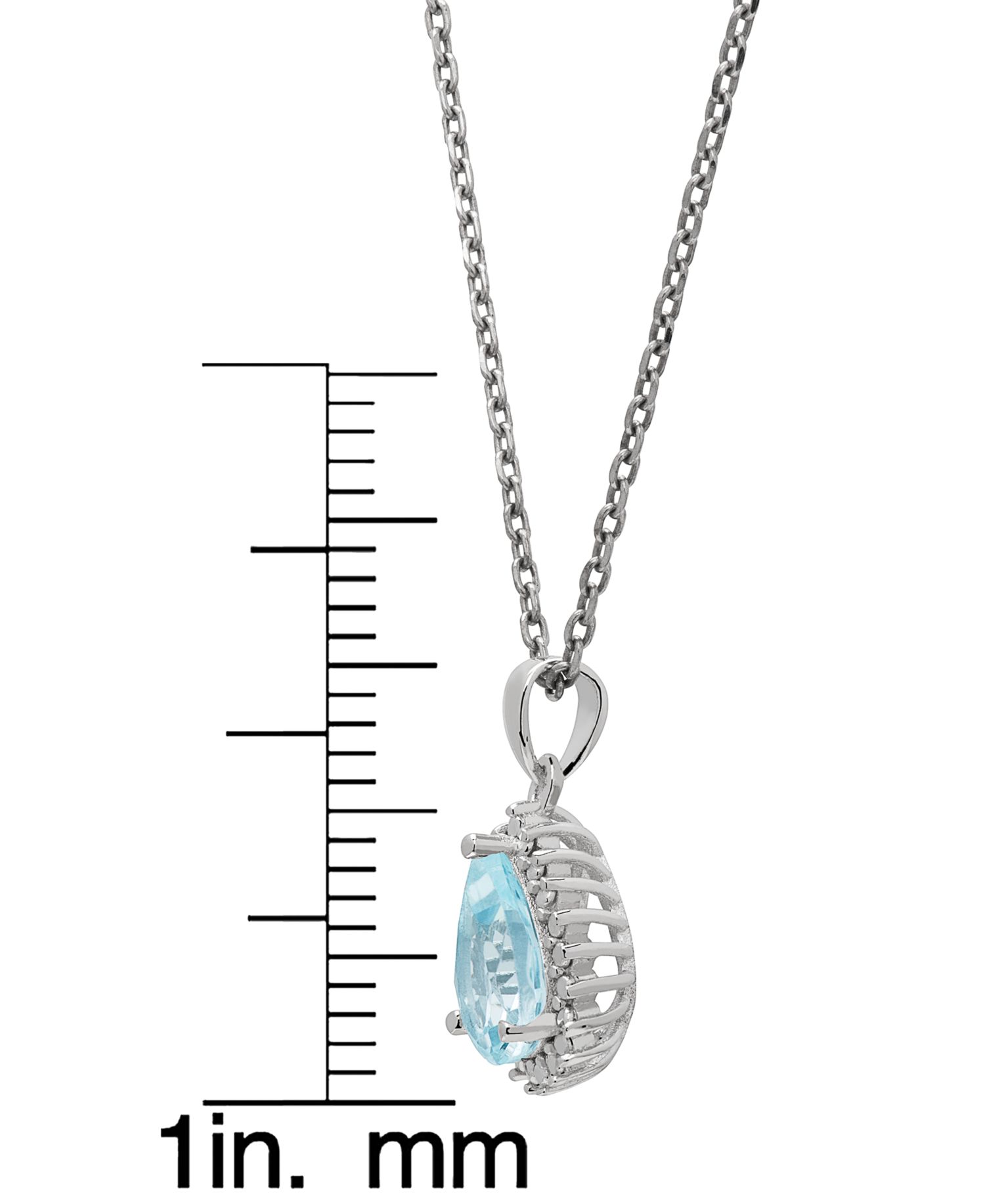 Simulated Gemstone Teardrop Pendant Necklace with Matching Stud Earrings, 2-Piece Set