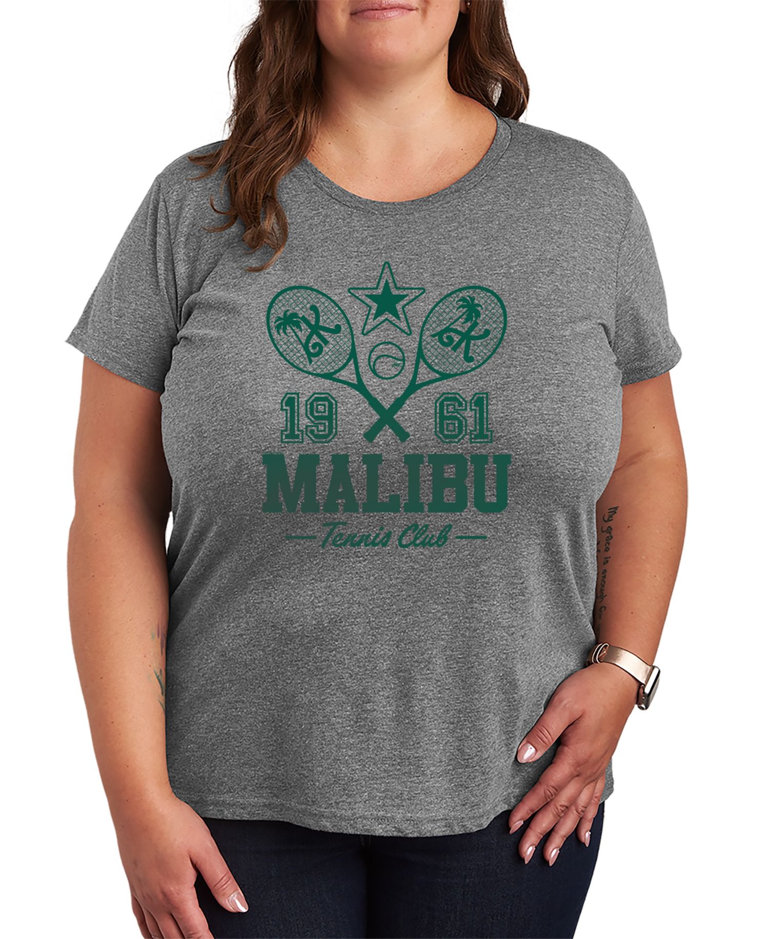 Plus Size Barbie Ken Malibu Tennis Club Graphic T-Shirt