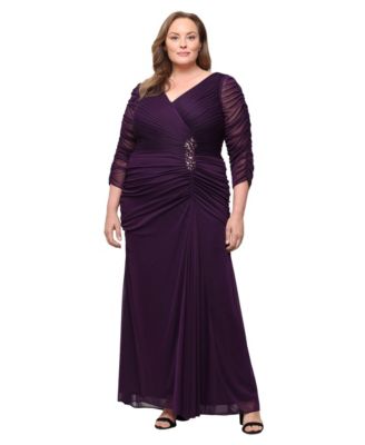 Plus Size Ruched Detail Ball Gown
