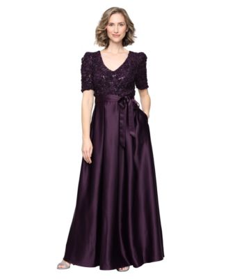Petite V-Neck A-Line Ball Gown