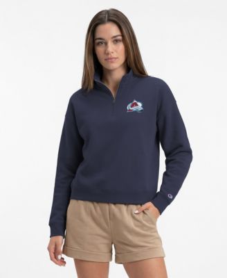 Women's Navy Colorado Avalanche Power blend Quarter-Zip Sweatshirt
