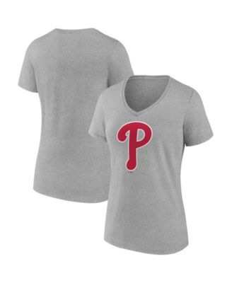 Women's Gray Philadelphia Phillies V-Neck T-Shirt