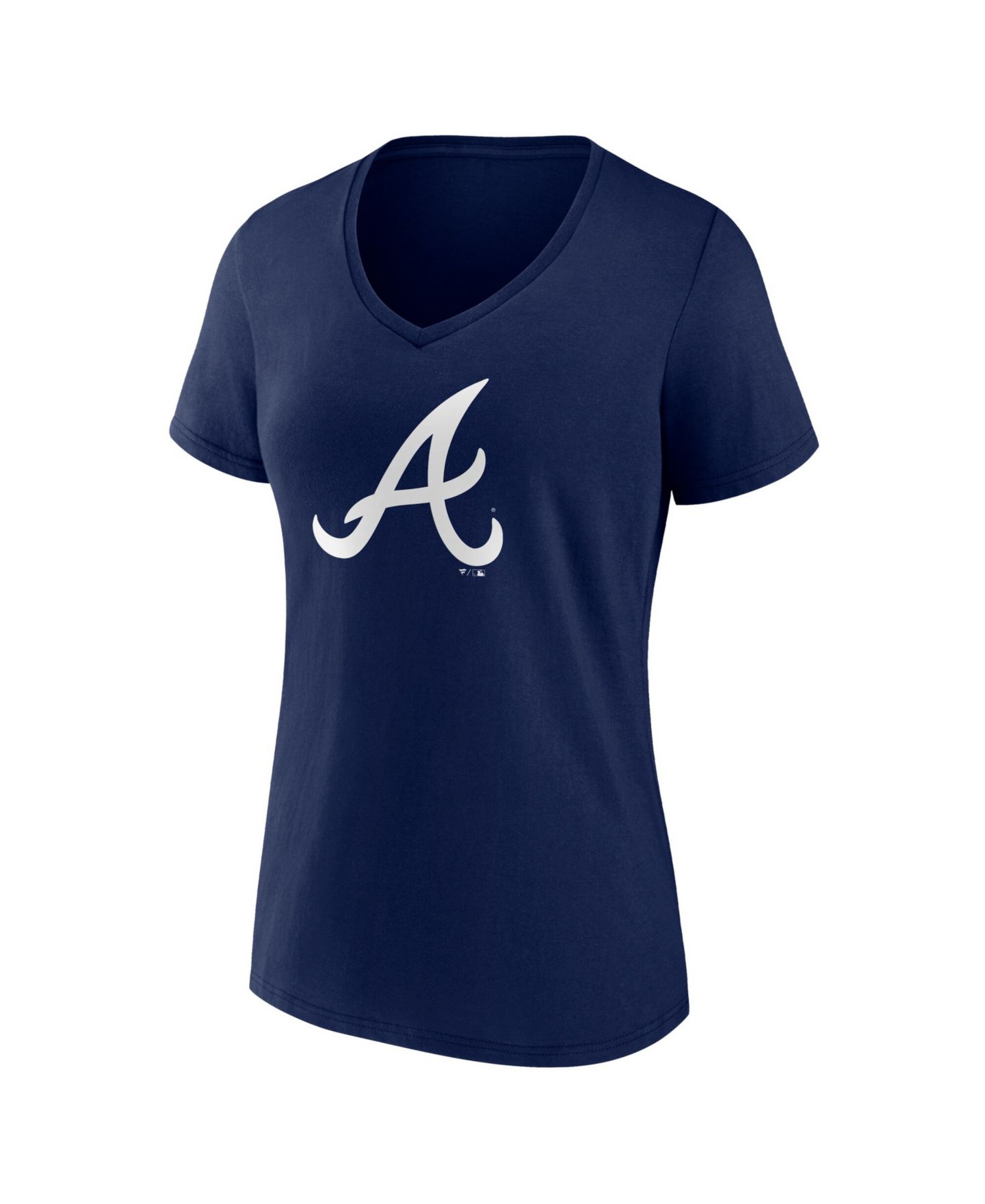 Женская футболка Logo Athletic Navy Atlanta Braves V-Neck — фото 2