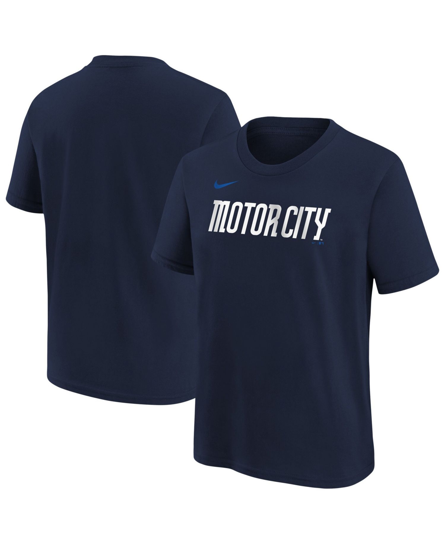 Big Boys and Girls Navy Detroit Tigers City Connect Wordmark T-Shirt