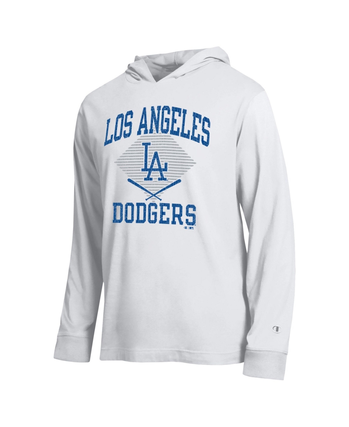 Champion Men's White Los Angeles Dodgers Cooperstown Hooded Long-Sleeve T-Shirt
