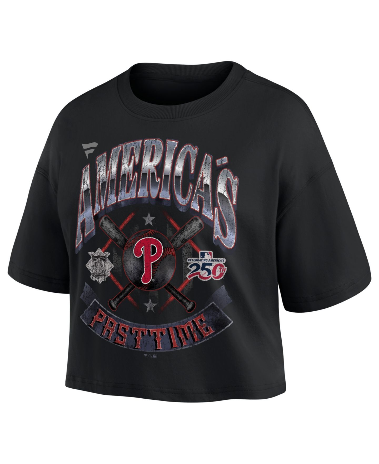 Женская футболка Fanatics Black Philadelphia Phillies Americana Crop — фото 2