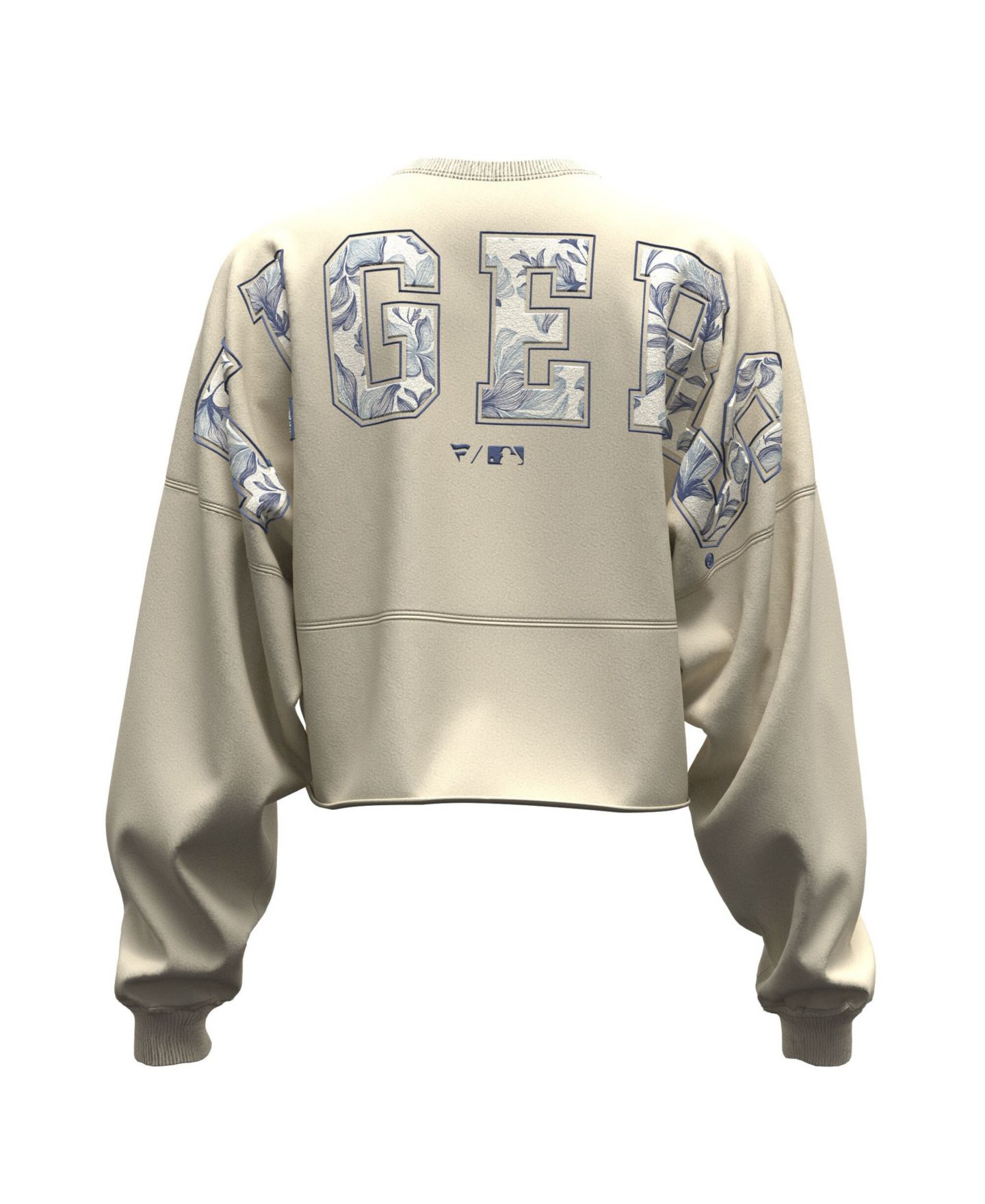 Женская футболка Fanatics Light Beige Detroit Tigers Spirit Floral Script Cropped Long-Sleeve — фото 3