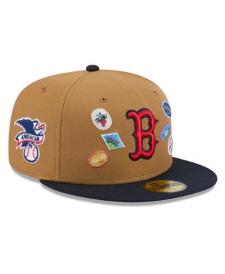 Men's Tan Boston Red Sox Fruit Sticker 59FIFTY Fitted Hat