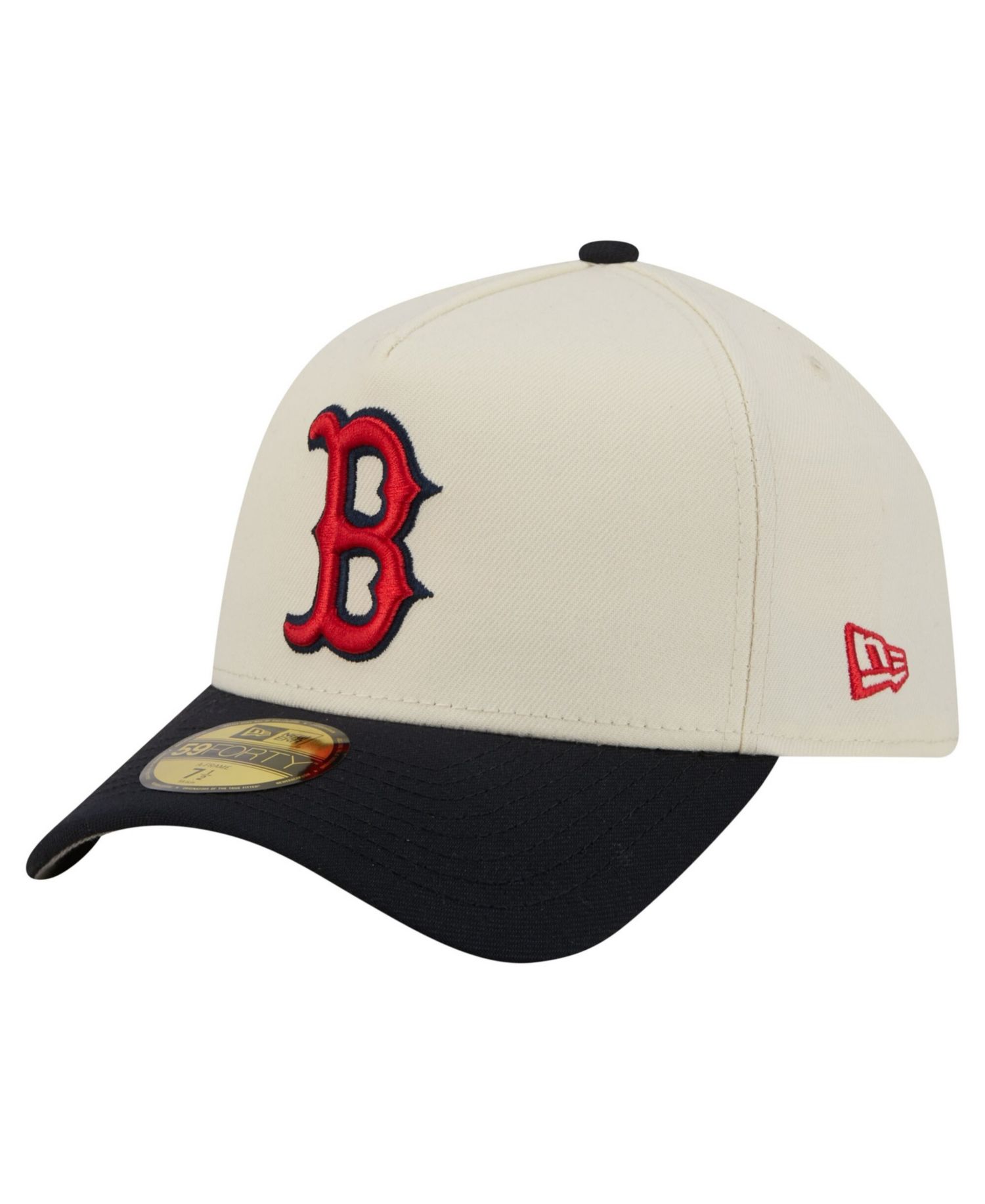 Men's Cream Boston Red Sox Chrome A-Frame 59FORTY Fitted Hat
