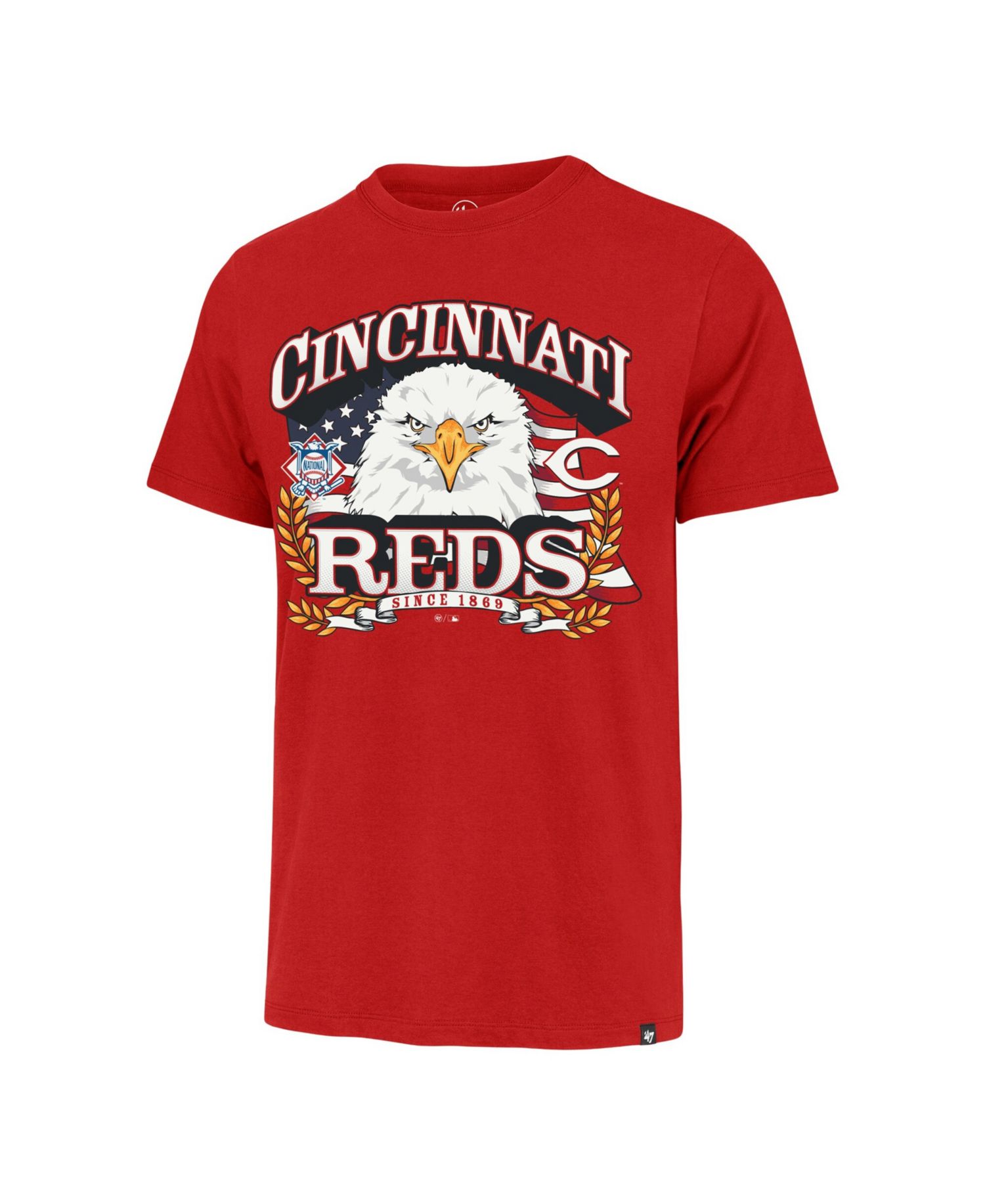 Men's Red Cincinnati Reds Americana Eagle T-Shirt