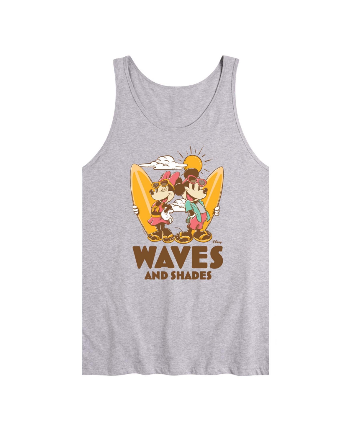 Airwaves Men's Disney Waves And Shades Graphic Tank Top In Athletic Heather